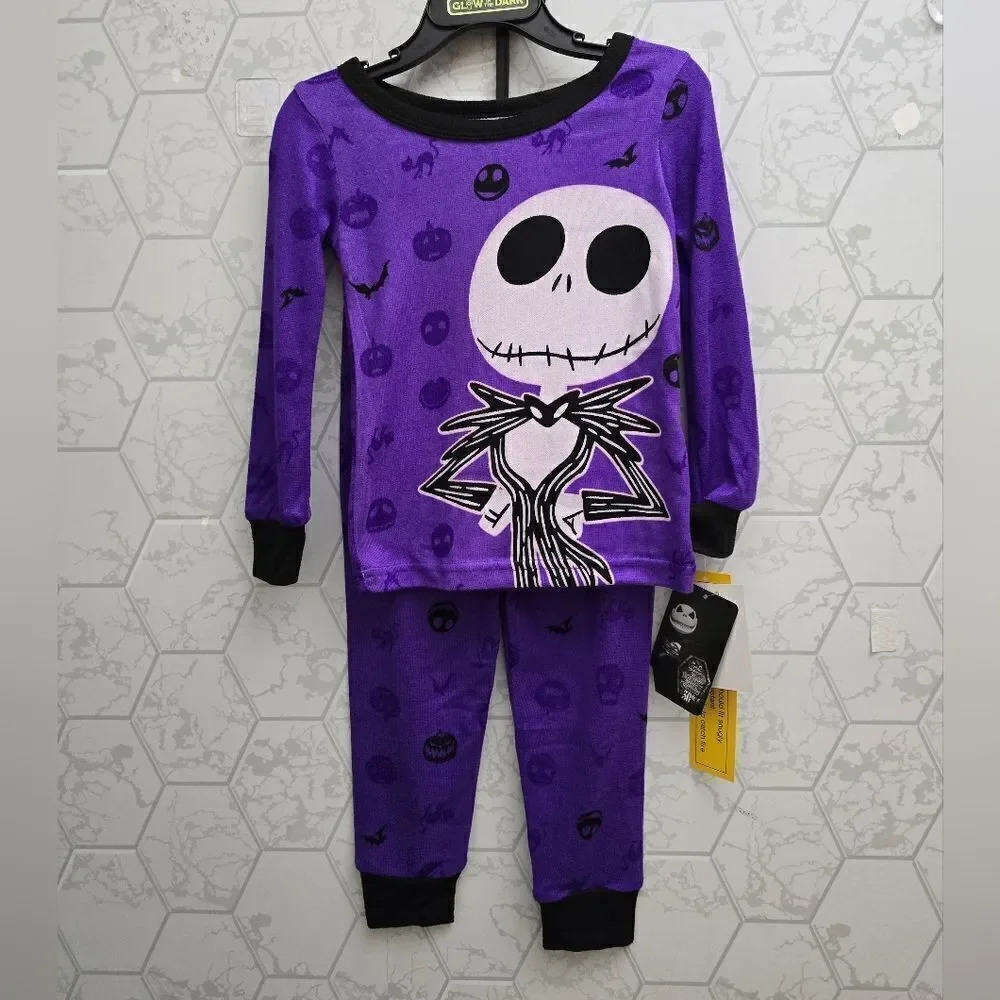 New Nightmare Before Christmas Girls Halloween Snug Fit Pajama Set, 2 pc